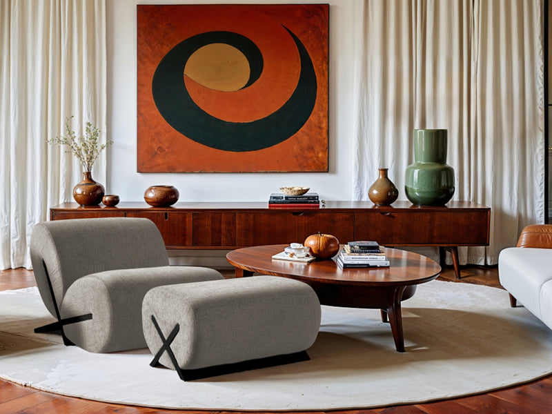 Akira 31.5" Wide Fabric Upholstered Ottoman