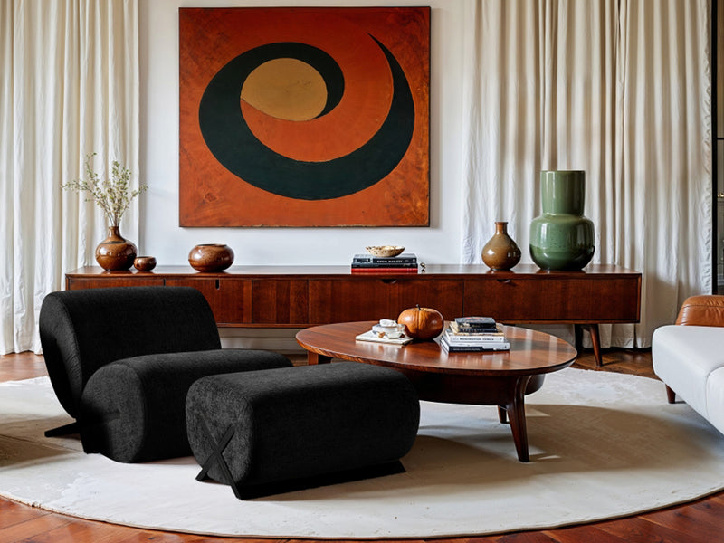 Akira 31.5" Wide Fabric Upholstered Ottoman