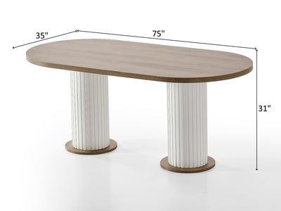 Bohem 75" Wide 6 Person Dining Table