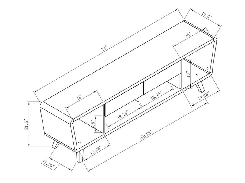 Alvin 74" Wide TV Stand