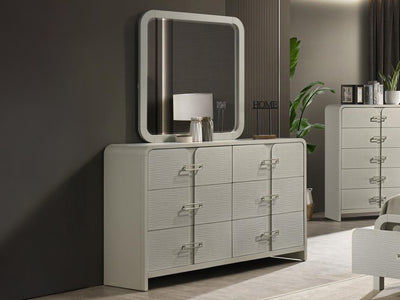 Amber 6 Drawer Dresser With Mirror