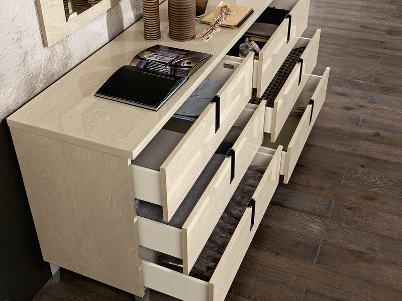 Ambra 68" Wide 6 Drawer Dresser With Mirror
