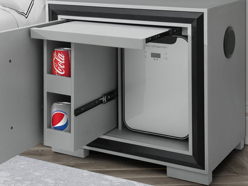 Amelia Glo 25" Tall Nightstand With Cooler And Speaker