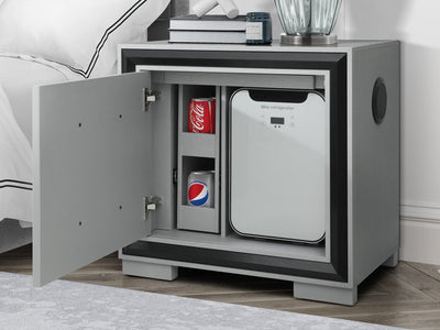 Amelia Glo 25" Tall Nightstand With Cooler And Speaker