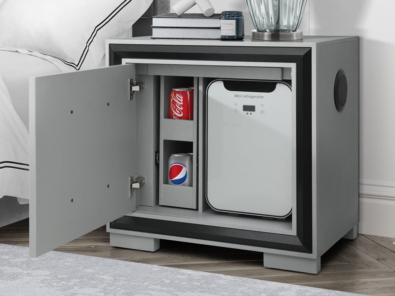 Amelia Glo 25" Tall Nightstand With Cooler And Speaker