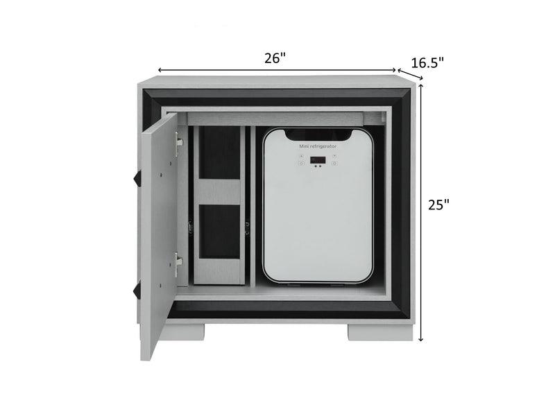 Amelia Glo 25" Tall Nightstand With Cooler And Speaker