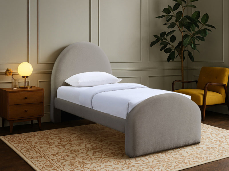 Andaz Chenille Fabric Upholstered Twin Platform Bed