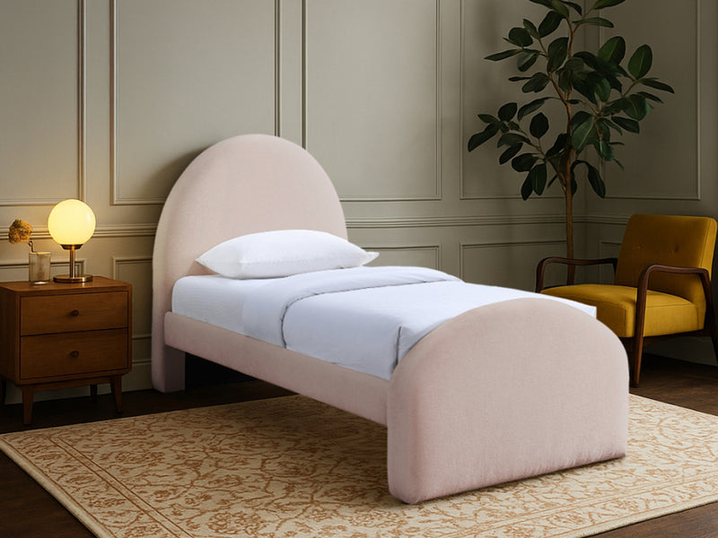 Andaz Chenille Fabric Upholstered Twin Platform Bed