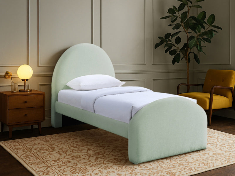 Andaz Chenille Fabric Upholstered Twin Platform Bed