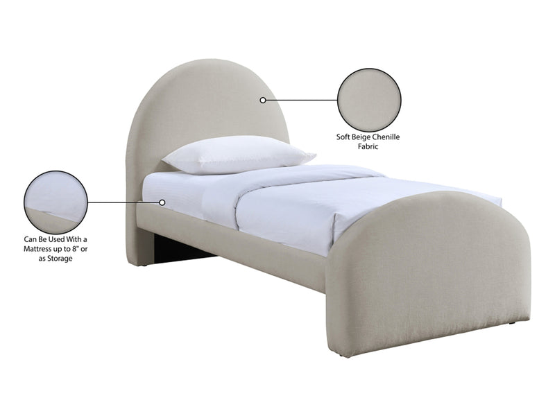 Andaz Chenille Fabric Upholstered Twin Platform Bed