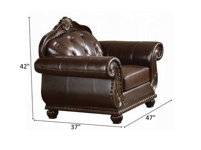 Anondale Top Grain Traditional Leather Living Room Set