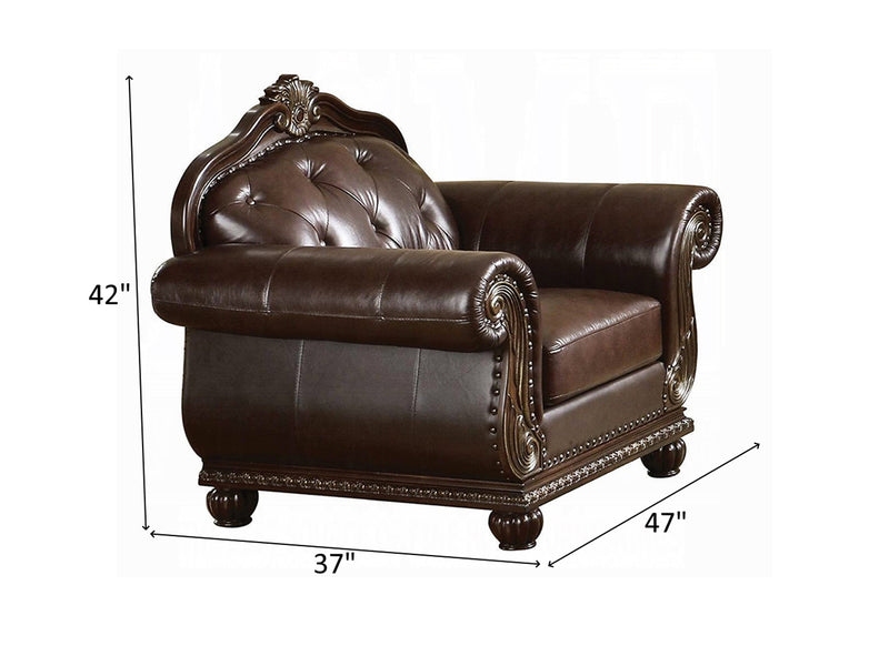 Anondale Top Grain Traditional Leather Living Room Set