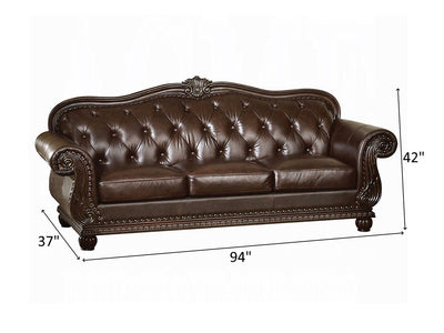 Anondale Top Grain Traditional Leather Living Room Set