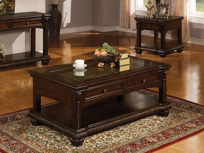 Anondale Top Grain Traditional Leather Living Room Set