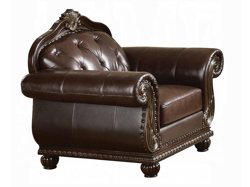 Anondale Top Grain Traditional Leather Living Room Set