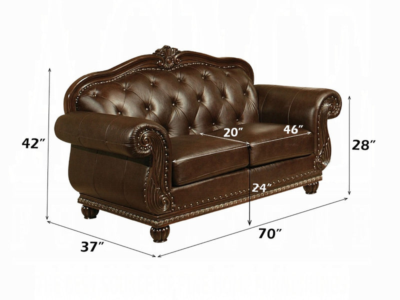 Anondale Top Grain Traditional Leather Living Room Set