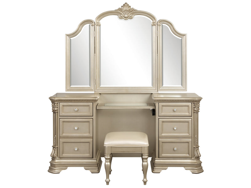 Antoinetta 66.7" Wide 4 Drawer Makeup Vanity Set