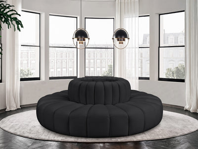 Arc 90" Wide Vegan Leather Round Sectional