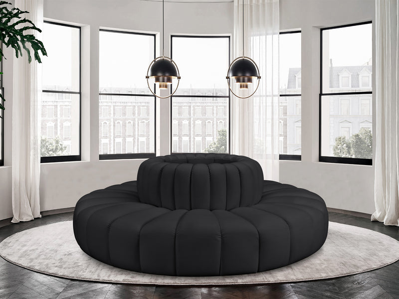 Arc 90" Wide Vegan Leather Round Sectional