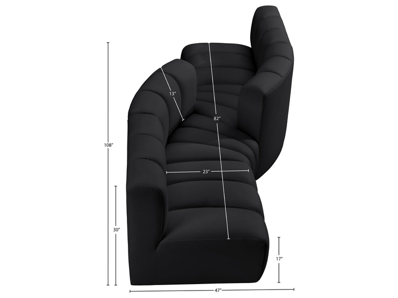 Arc 108" Wide Vegan Leather Modular S Sectional