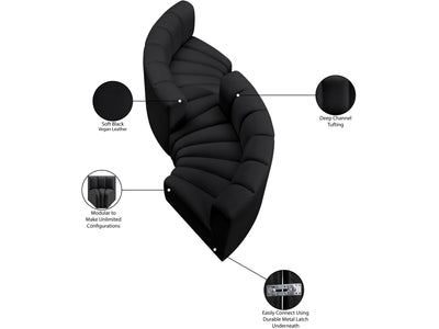 Arc 145" Wide Vegan Leather Modular S Sectional