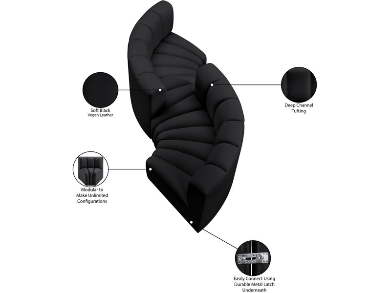 Arc 145" Wide Vegan Leather Modular S Sectional