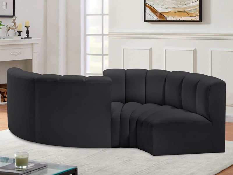 Arc 102" Wide Vegan Leather Modular S Sectional