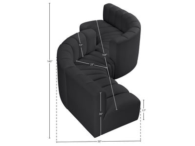 Arc 145" Wide Vegan Leather Modular S Sectional