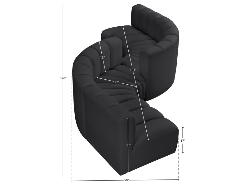 Arc 145" Wide Vegan Leather Modular S Sectional