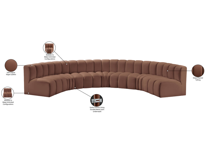 Arc 162" Wide Vegan Leather Oval Sectional