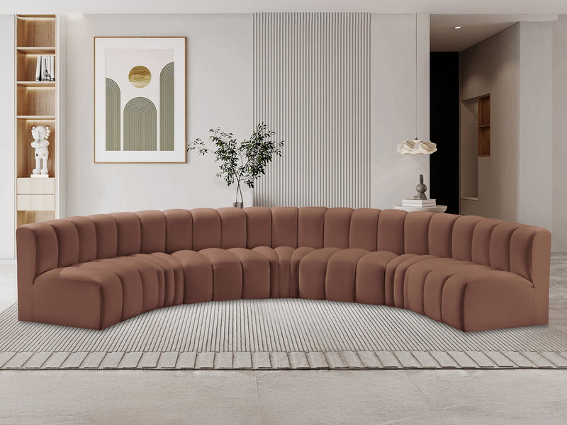 Arc 162" Wide Vegan Leather Oval Sectional