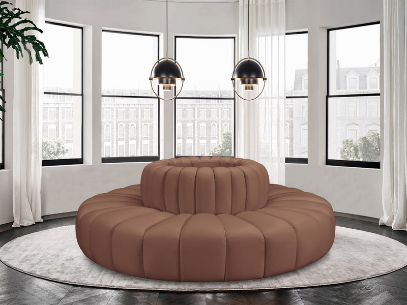 Arc 90" Wide Vegan Leather Round Sectional