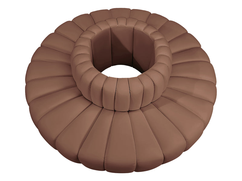 Arc 90" Wide Vegan Leather Round Sectional