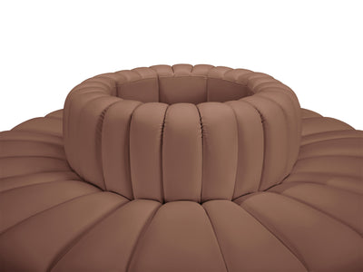 Arc 90" Wide Vegan Leather Round Sectional