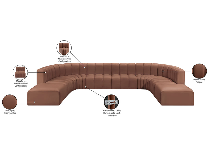 Arc 161" Wide Vegan Leather U Sectional