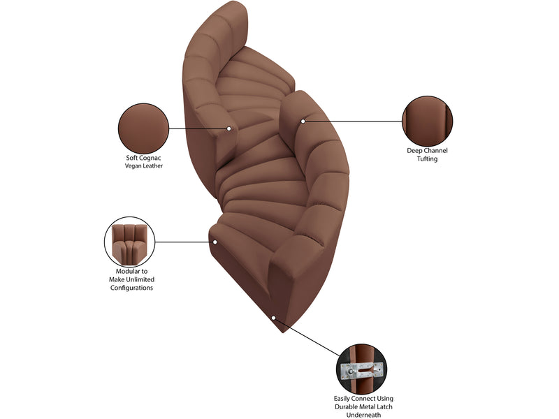 Arc 145" Wide Vegan Leather Modular S Sectional