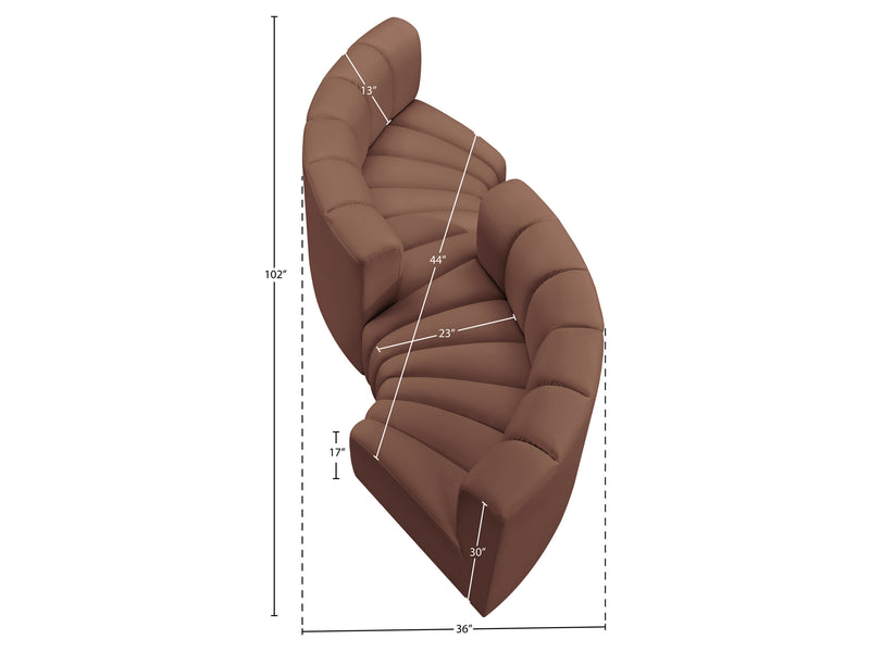 Arc 102" Wide Vegan Leather Modular S Sectional