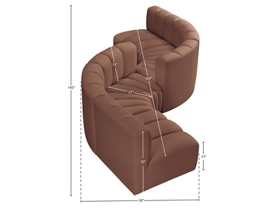 Arc 145" Wide Vegan Leather Modular S Sectional