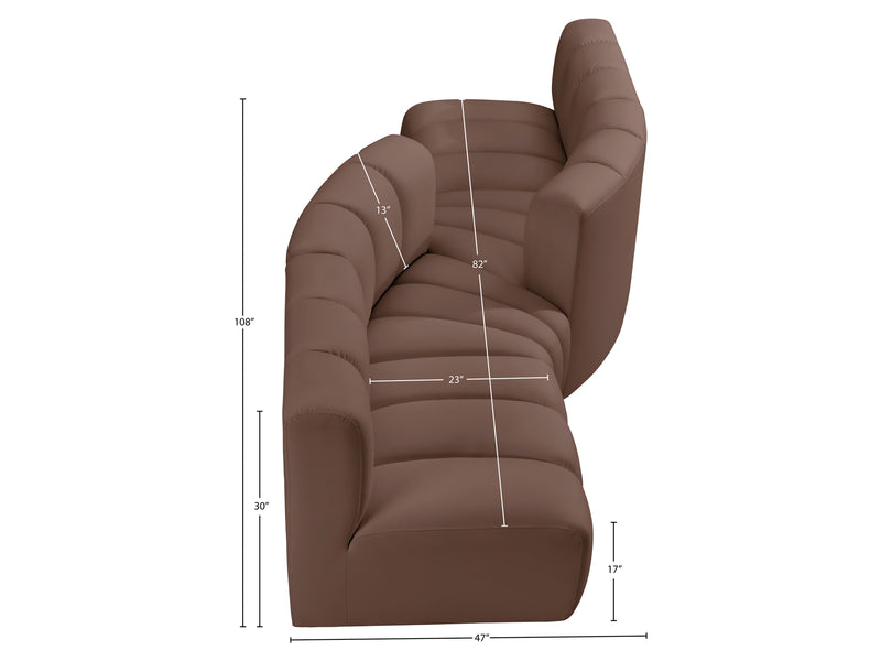 Arc 108" Wide Vegan Leather Modular S Sectional