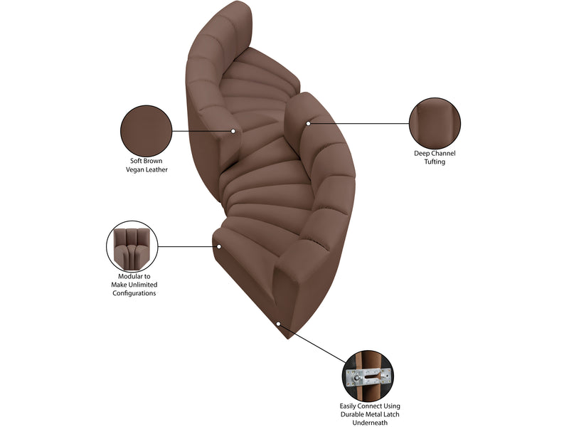 Arc 145" Wide Vegan Leather Modular S Sectional