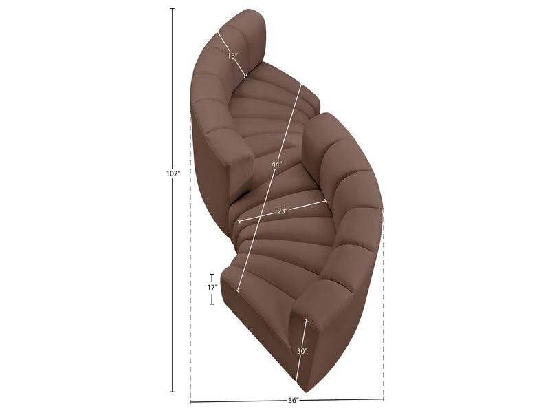 Arc 102" Wide Vegan Leather Modular S Sectional