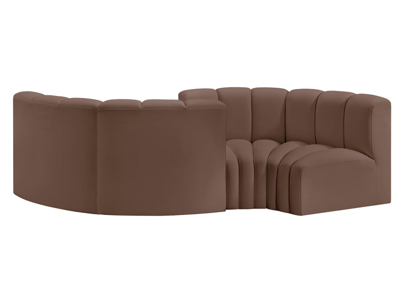 Arc 108" Wide Vegan Leather Modular S Sectional