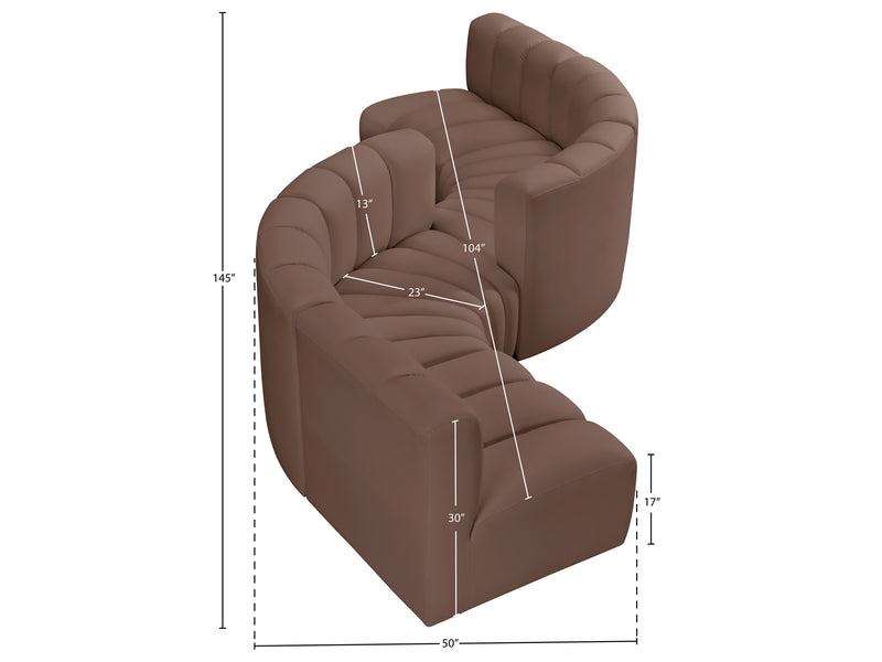 Arc 145" Wide Vegan Leather Modular S Sectional