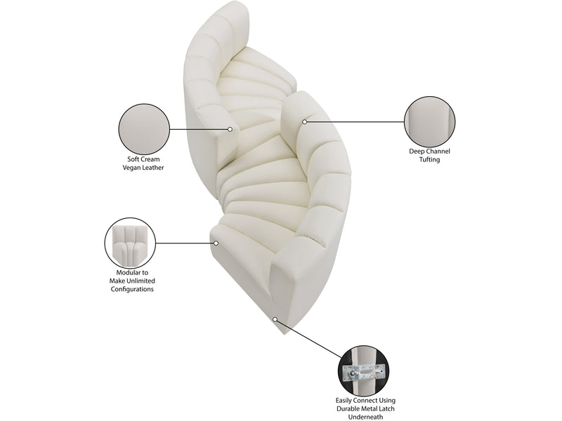 Arc 108" Wide Vegan Leather Modular S Sectional