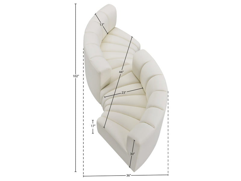 Arc 102" Wide Vegan Leather Modular S Sectional