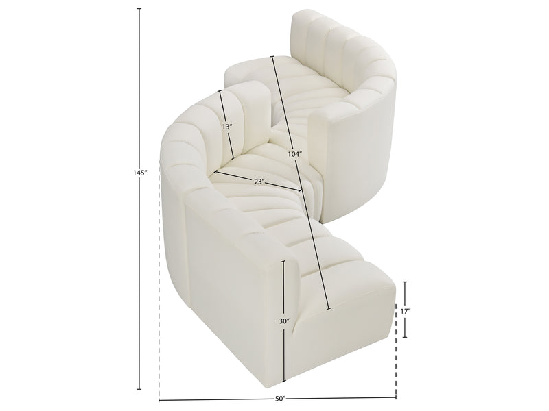 Arc 145" Wide Vegan Leather Modular S Sectional