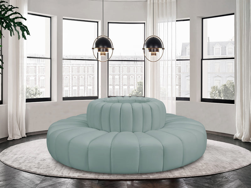 Arc 90" Wide Vegan Leather Round Sectional