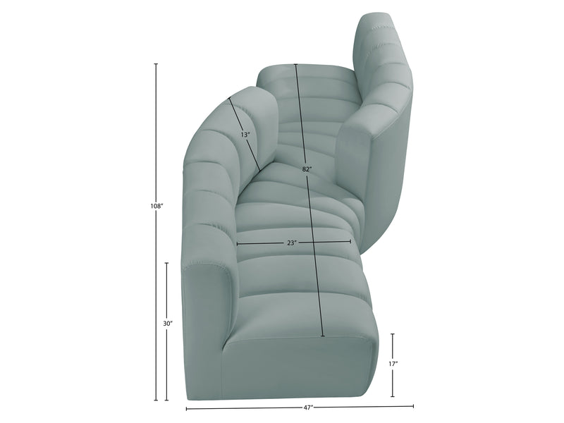 Arc 108" Wide Vegan Leather Modular S Sectional