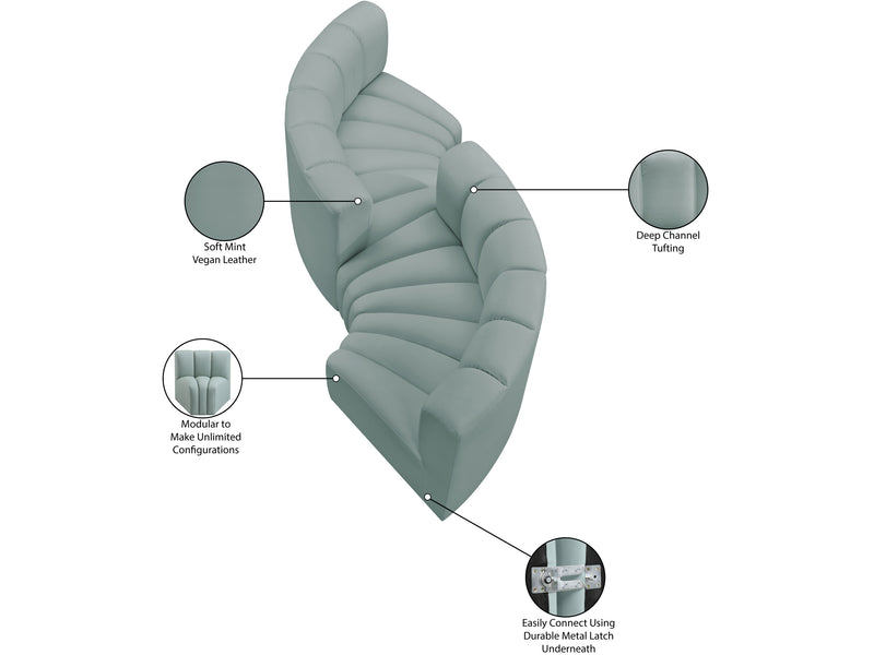 Arc 108" Wide Vegan Leather Modular S Sectional