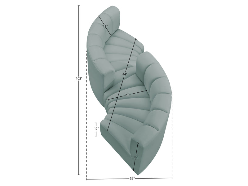 Arc 102" Wide Vegan Leather Modular S Sectional